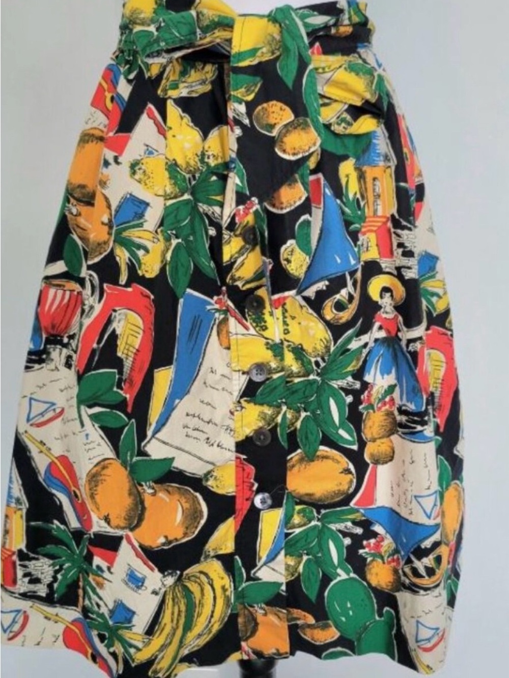 NWT J.Crew Vibrant Tropical Vacation to Spain Print Wrap Skirt - Green Multi - Picture 2 of 14